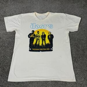 The Doors Shirt Mens Large Off White Black Waiting For The Sun 1968 Tour Music
